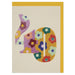 Raspberry Blossom Colourful Floral Numbers Age 40 Birthday Card