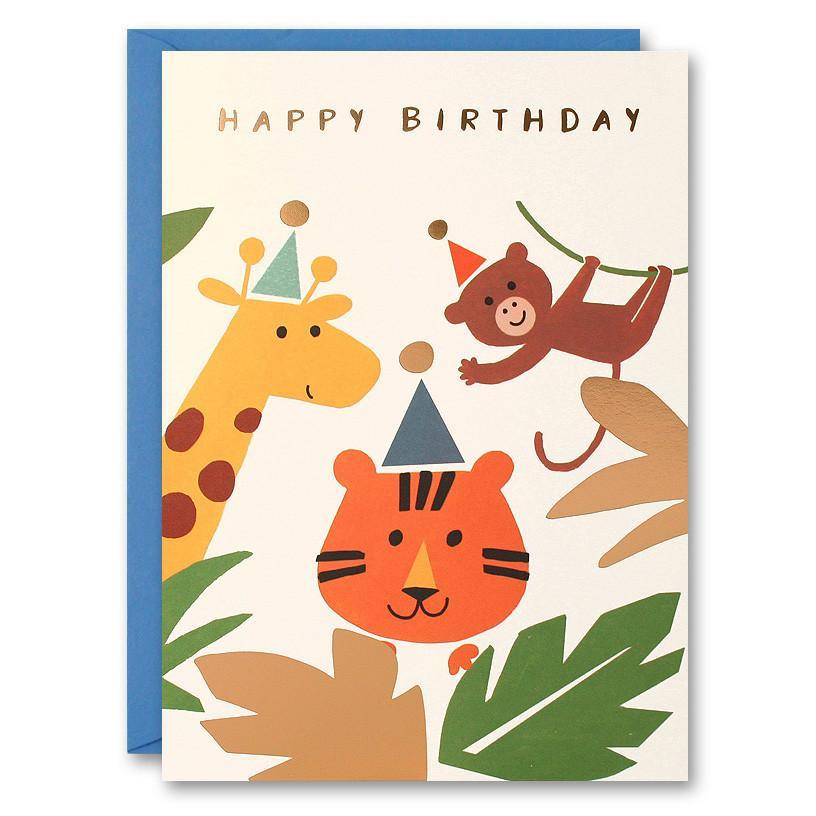 James Ellis Tiger Giraffe and Monkey Card