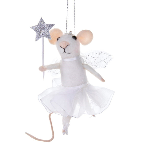 Sass & Belle Fairy Mouse With Star Wand Felt Hanging Decoration