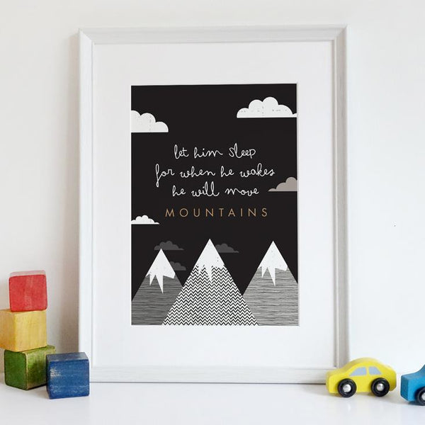 Mrs Best Paper Co Let Him Sleep - Monochrome + Scandinavian Art Print