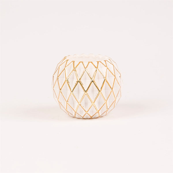 Sass & Belle Gold & White Geometric Tealight Holder