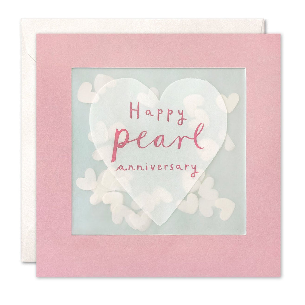 James Ellis Pearl Anniversary Heart Paper Shakies Card