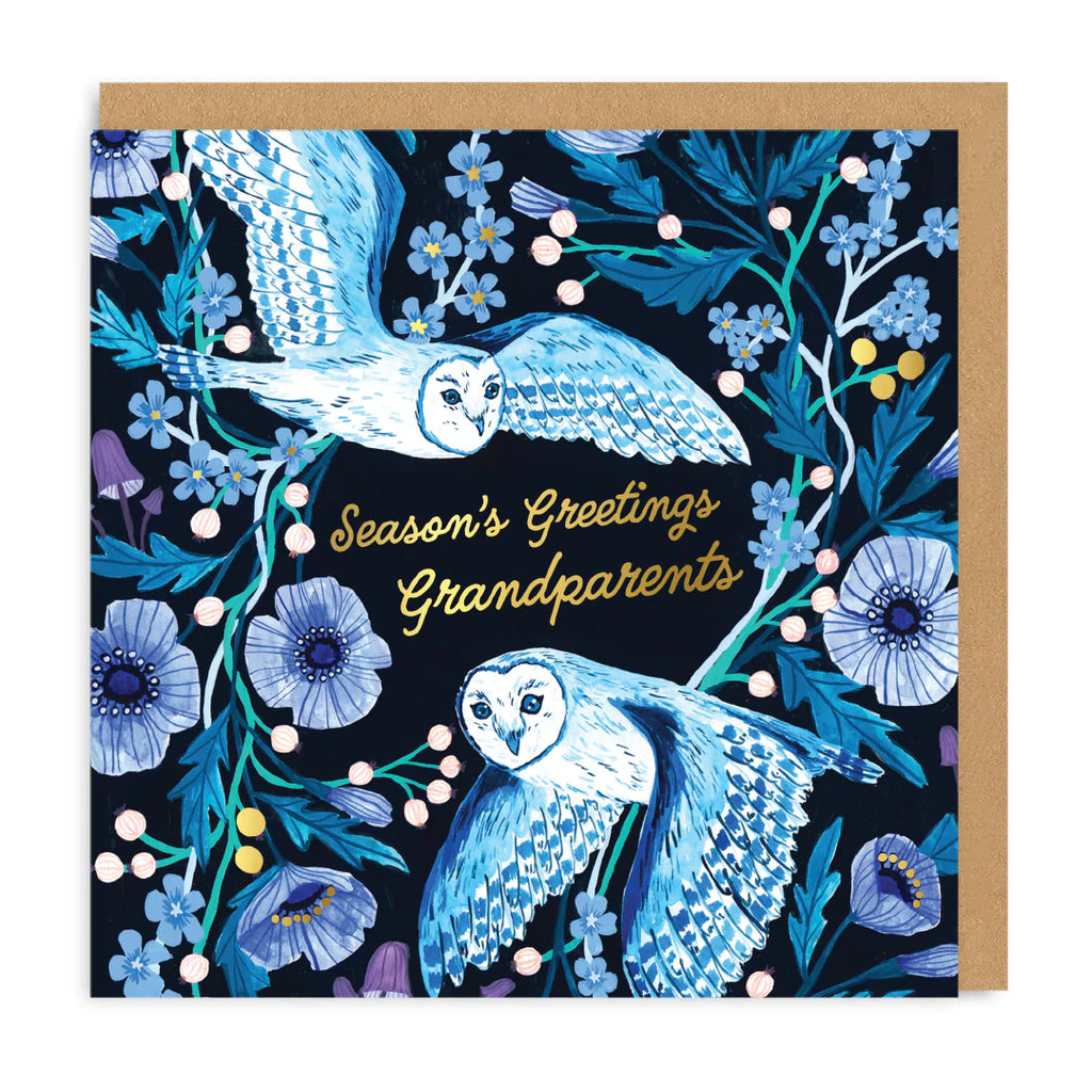 Ohh Deer Grandparents Seasons Greetings Square Christmas Card