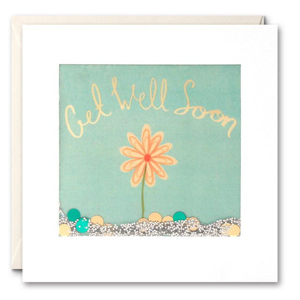 James Ellis Yellow Flower Get Well Shakies Card