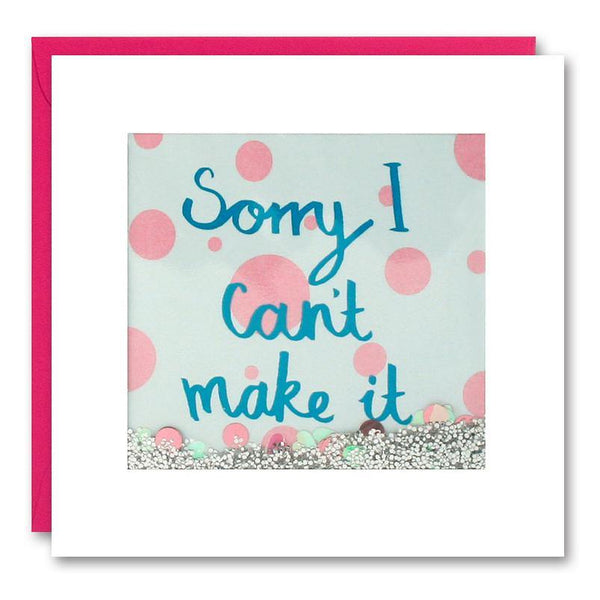 PS2526 - Sorry I Can't Make it Shakies Card - Mrs Best Paper Co.