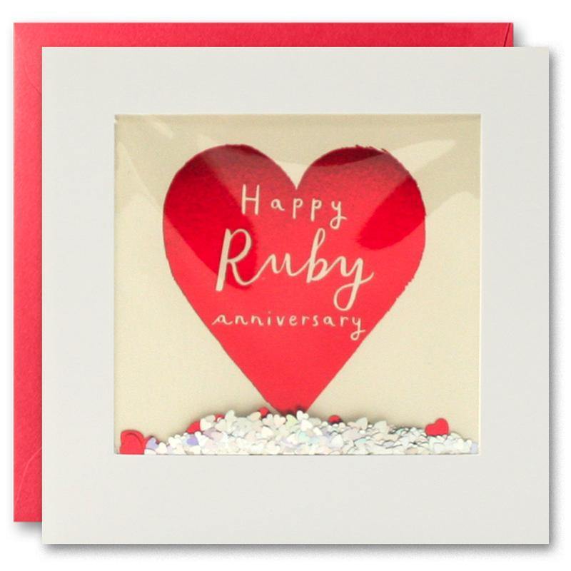 James Ellis Ruby Anniversary Foiled Shakies Card