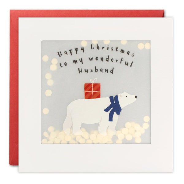 James Ellis Husband Polar Bear Christmas Paper Shakies Card