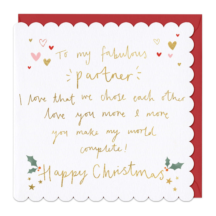 Whistlefish To My Fabulous Partner Christmas Card