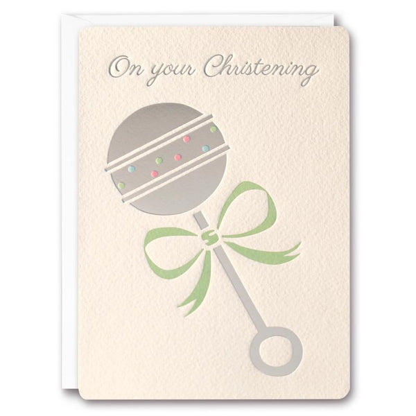 James Ellis Christening Rattle Retro Press Card