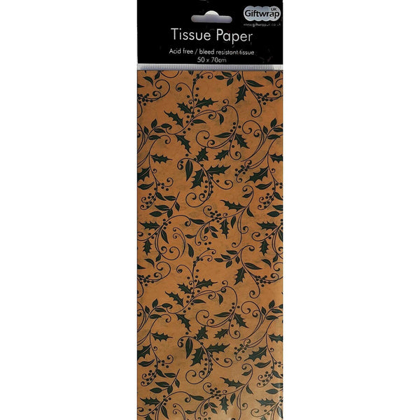 Tissue Paper Holly Brown Kraft