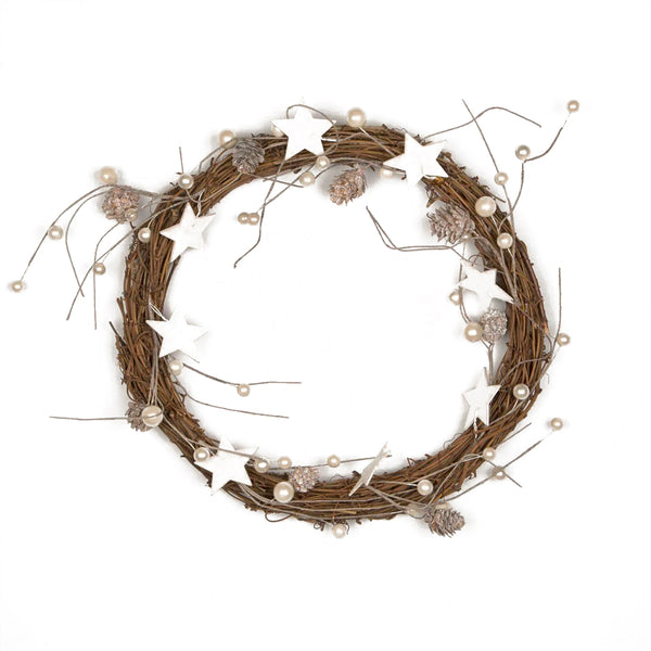Sass & Belle Stars, Pinecones & Pearl Beads Wreath