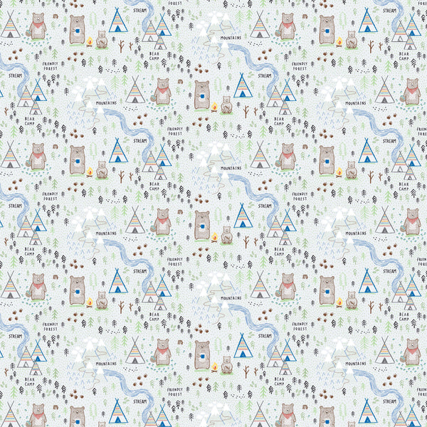Sass & Belle Bear Camp Wrapping Paper