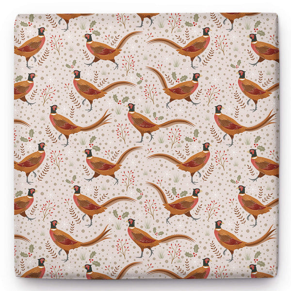 Whistlefish Strutting Pheasant Christmas Wrapping Paper