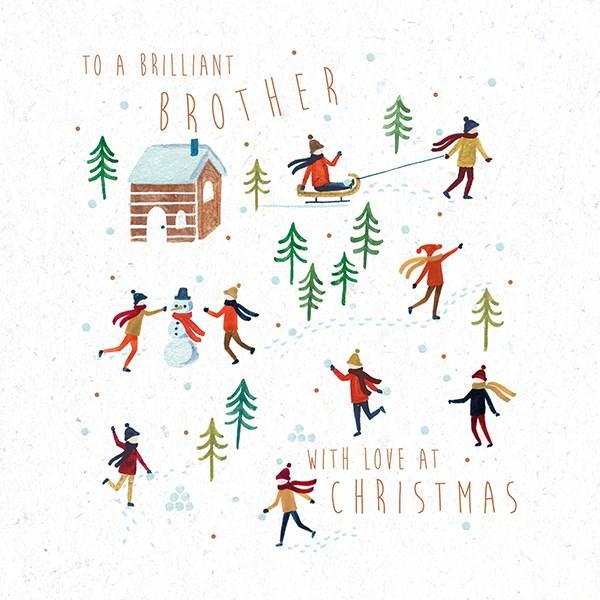 The Art File Brother Snowball Fight Christmas Card