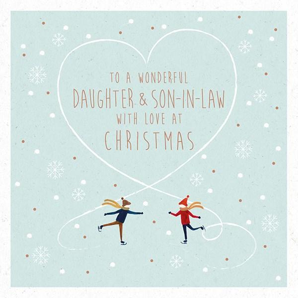 The Art File Daughter and Son In Law Skaters Christmas Card