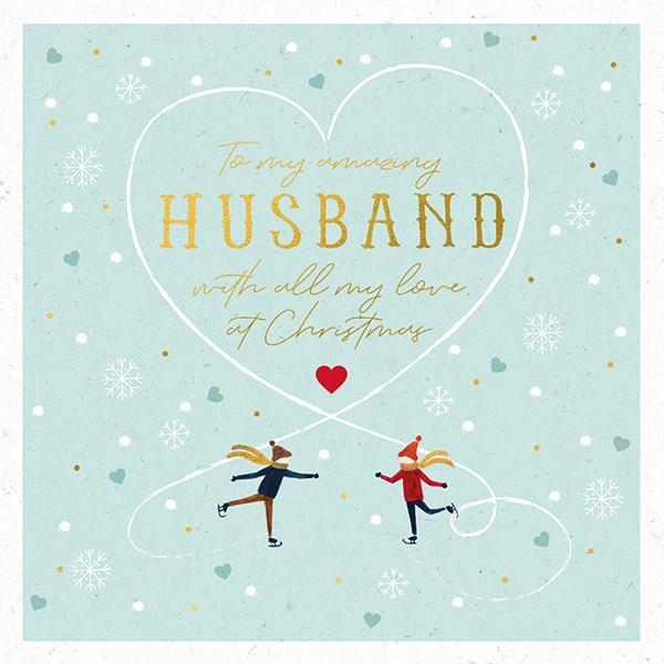 The Art File To My Amazing Husband Ice Skating Christmas Card