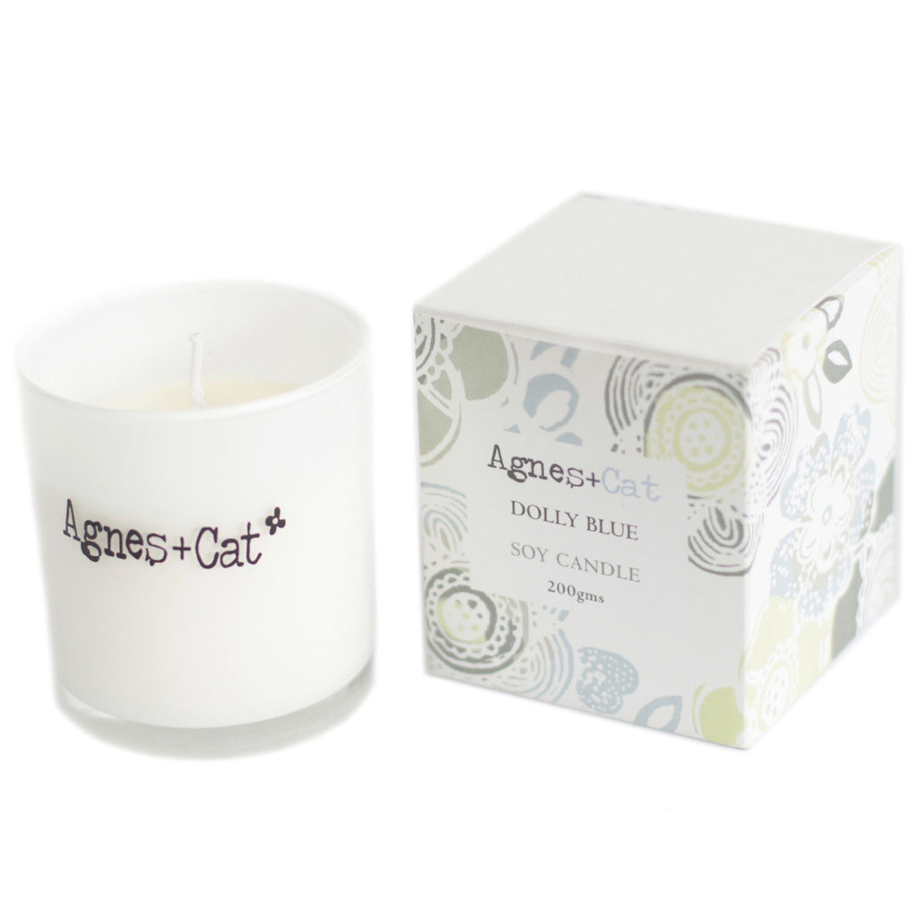 Agnes + Cat Dolly Blue Votive Soy Candle