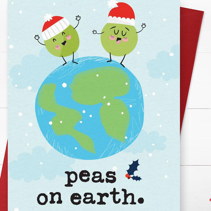 Peas on Earth Christmas Card