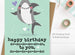 Happy Birthday Shark Card