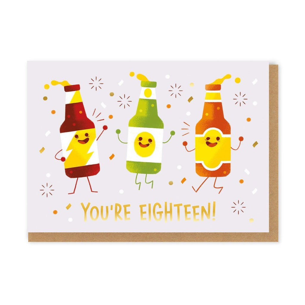 Ohh Deer You're Eighteen Bottles Greeting Card