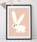 Mrs Best Paper Co Pink Bunny - Stylish Nursery Wall Art