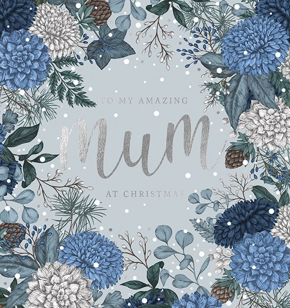 The Art File Mum Sapphire & Snow Christmas Card