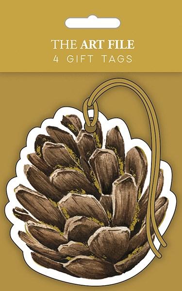 The Art File Decadence Pinecone Christmas Tags - Pack of 4