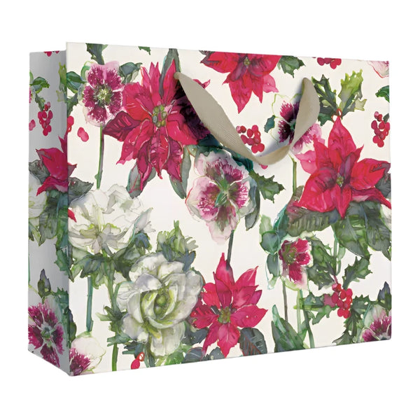 Whistlefish Poinsettia Large Gift Bag