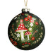 Gisela Graham Antique Apple Green with Glittered Mushrooms Glass Bauble