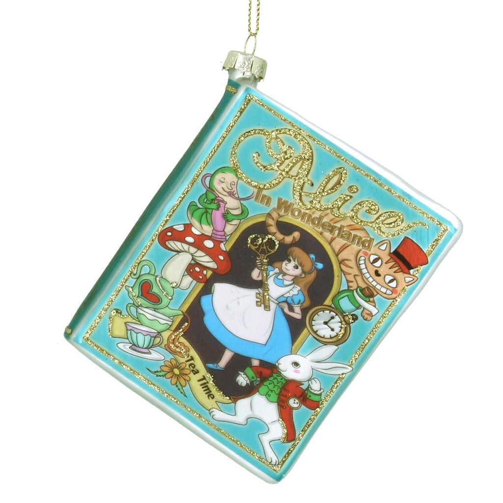 Gisela Graham Alice in Wonderland Glass Book Decoration