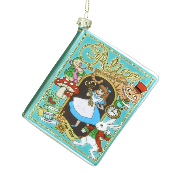 Gisela Graham Alice in Wonderland Glass Book Decoration