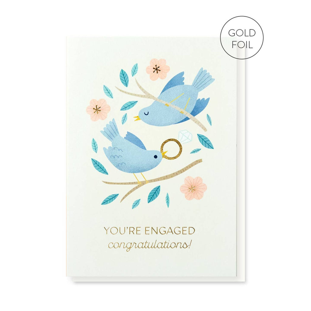 Stormy Knight Love Birds Engagement Card