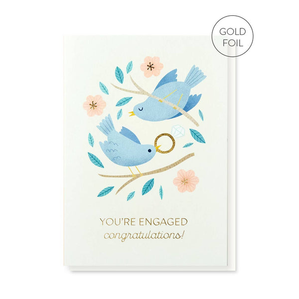 Stormy Knight Love Birds Engagement Card