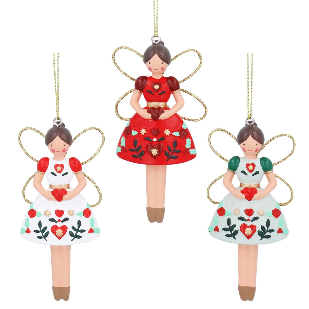 Gisela Graham Alpine Resin/Fabric Fairy Decoration