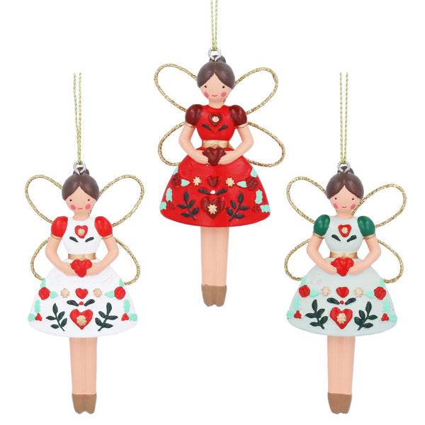 Gisela Graham Alpine Resin/Fabric Fairy Decoration