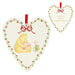 Gisela Graham Assorted Wood Heart Decoration - Winnie the Pooh 'Baby's First Christmas'