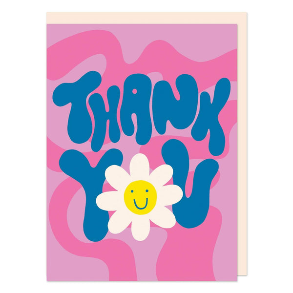 Raspberry Blossom Thank You Wave Card