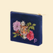 Powder Velvet Mini Pouch - Floral Tiger Face in Indigo