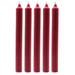 Ancient Wisdom Pack of 5 Solid Colour Dinner Candles - Rustic Burgundy