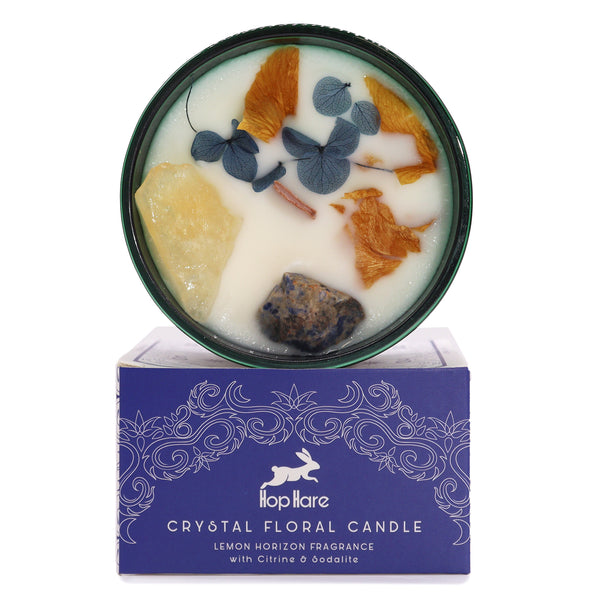 Ancient Wisdom Hop Hare Crystal Magic Flower Candle - The Sun