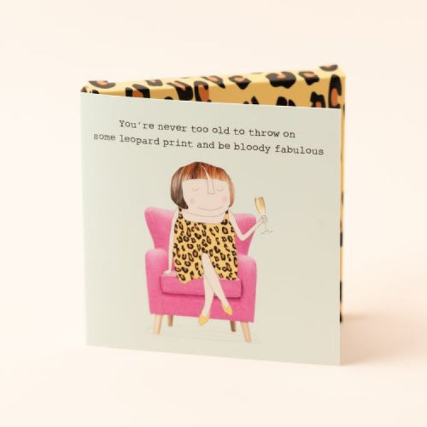 Rosie Made A Thing Leopard - Milk Chocolate Salted Caramel Greetings Card