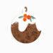Decorative Christmas ornament resembling a traditional English Christmas pudding with oranges on top.