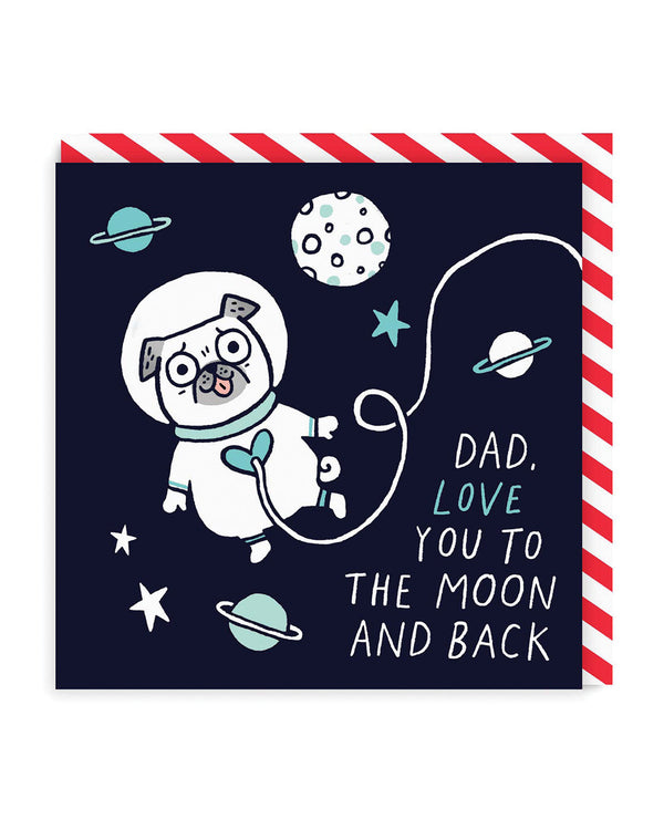 Ohh Deer Dad Love You To The Moon And Back Square Greeting Card