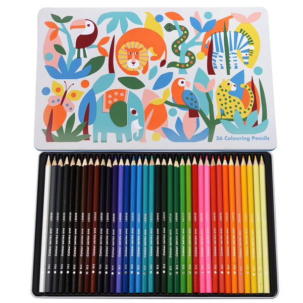 Rex London Wild Wonders - 36 Colouring Pencils In A Tin