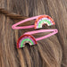 Rex London Glitter Hair Clips Set Of 2 - Rainbow