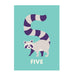 Rex London Birthday Card - Racoon 'Five'