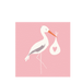 Rex London Greetings Card New Baby - Pink Stork