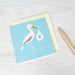 Rex London Greetings Card New Baby - Blue Stork