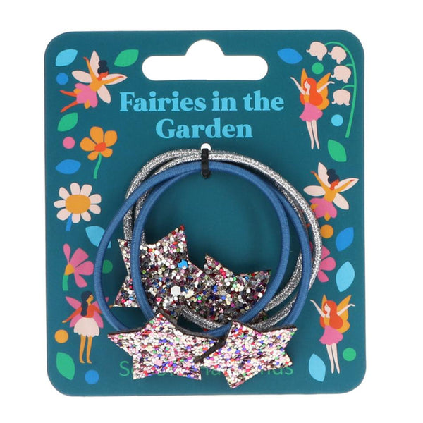 Rex London Glitter Star Hair Bands Set Of 4 - Fairies In The Garden