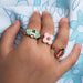 Rex London Glitter Rings Set Of 3 - Ladybird